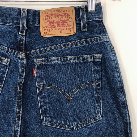 VTG Levis 550 Jean Y2K Relaxed Fit Tapered Leg High Rise Size 10S 28 x 28.5 Blue - Picture 7 of 15
